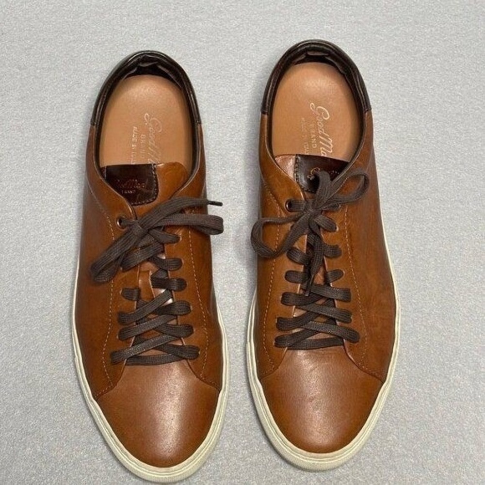 Good Man Brand Edge Sneaker Mens 9 Tan Brown Leather‎ Low Top Made in Italy